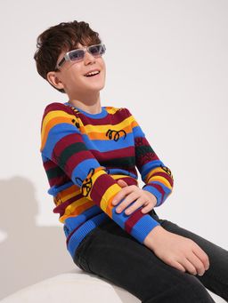 Jack & Jones Junior - Boys Stripes Regular Fit Sweater