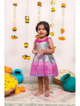 EKANTA - Varuni Pink & Blue Mini Dress