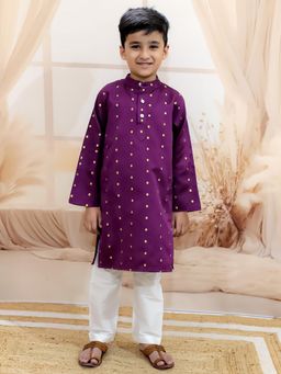BownBee - Printed Malang Zari Kurta and Pyjama for Boys (Set of 2)