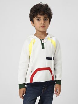 Nautinati - Boys Colorful Hooded Sweatshirt with Placket Detail