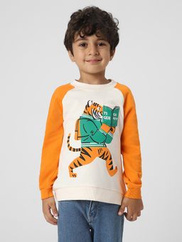 Nautinati - Boys Animal Graphic Printed Sweatshirt with Pocket Detail