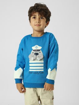 Nautinati - Boys Interactive & Playful Animal-Themed Applique Sweatshirt