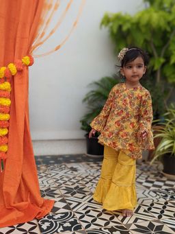 Tura Turi - Malmal Kurta with Sharara Bhil Tiger (Set of 2)