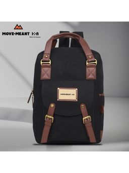 MOVE-MEANT - Small 20 L Arum Black Canvas Laptop Backpack For Men And Women (Black)