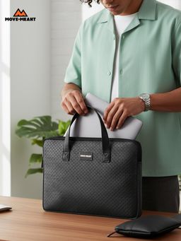 MOVE-MEANT - Unisex Office-Mate Pu Laptop Sleeve For Laptop, MacBook, Tablet, iPad Laptop - Grey