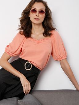 VERO MODA - Women Solid Peach Top