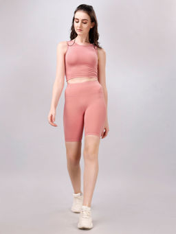 SOIE - Womens Quick Dry Crop Top Knee-Length Co-Ord (Set of 2)