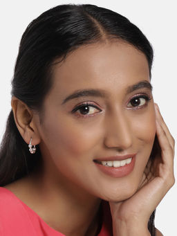 Accessher - 92.5 Sterling Silver-Plated Circular Hoop Earrings For Women & Girls