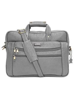 WILDHORN - Leather Grey Laptop Messenger Bag for Men
