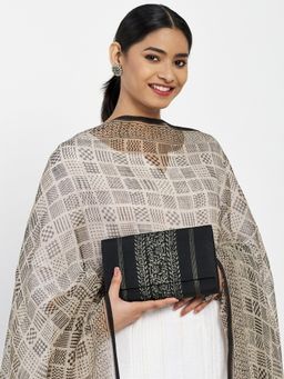 Fabindia - Floral Border Trim Fabric Clutch Bag