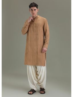 Banana Club - Sand Brown Self Thread Embroidered Kurta