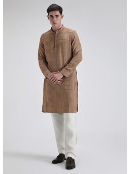 Banana Club - Brown Self Thread Embroidered Kurta