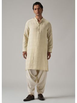 Banana Club - Bright Cream Nylon Stripe Kurta