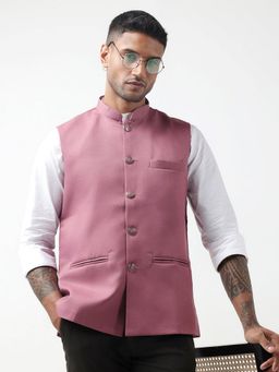 SHOWOFF - Solid Pink Nehru Jacket