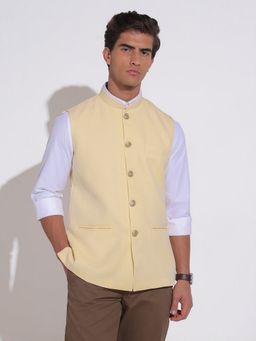 SHOWOFF - Solid Yellow Nehru Jacket