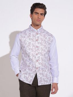 SHOWOFFFF - Printed Lavender Nehru Jacket
