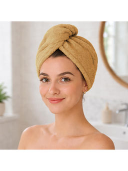 LUXEHOME INTERNATIONAL - Beige Solid Hair Wrap Towel