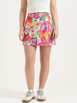 United Colors of Benetton - Multi-Color Regular Fit High Rise Floral Skorts