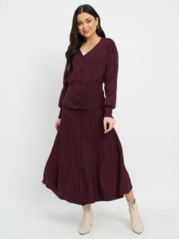 Madame - Purple Textured Co-Ord Set