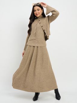 Madame - Beige High Neck Co-Ord Set