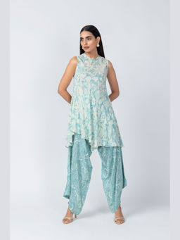 LABEL NAARITI - Indus Green Printed Dhoti Sets