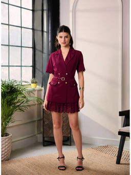 Label Deepika Nagpal - Esther Co-Ord Set - Ruby Maroon