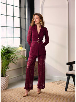 Label Deepika Nagpal - Lydia Co-Ord Set - Ruby Maroon