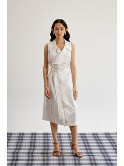 No Grey Area - Polo Bloom Trench Dress with Belt - White