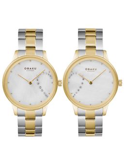 Obaku - V247PHGWSF SIVE LILLE Quartz Crystal MOP Round Dial Pair Watch