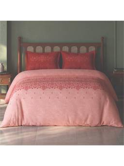 SPACES - Tvara Blush Floral 100% Cotton Super King Bedsheet with 2 Pillow Covers