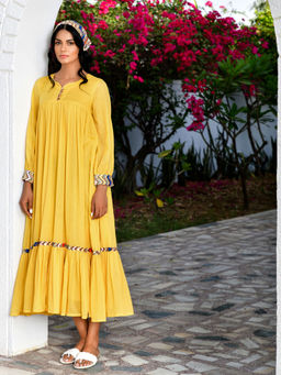 OMAANA - Layla Yellow Coloured Long Dress