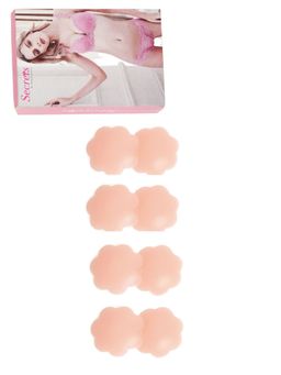 Secrets By ZeroKaata - Set of 4 Reusable Flower Nipple Cover Pasties Nude