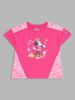 Blue Giraffe - Girls Pink Printed T-Shirt