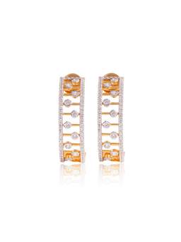 PRATA - Leve Sparkle White Hoops Earrings