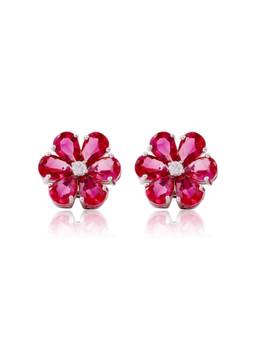 PRATA - Petal Pop Red Studs Earrings