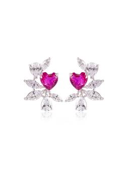 PRATA - Delisa Red Studs Earrings