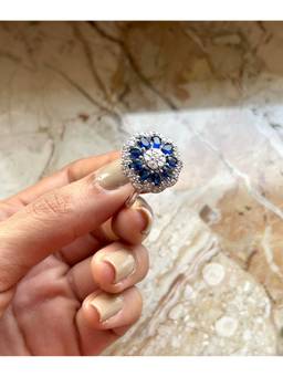 PRATA - Fiorel Blue Ring