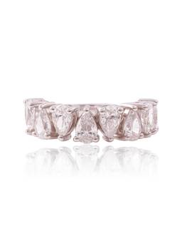 PRATA - Pear Shape Half Eternity Band White Ring