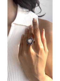 PRATA - Ocean Heart Blue Ring