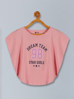 3PIN - Girls Printed Cap Sleeve Kaftan Poncho Top - Pink