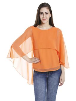 Twenty Dresses by Nykaa Fashion - Orange Fly Away Cape Top