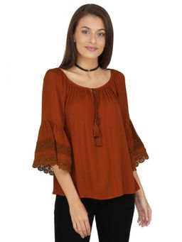 Twenty Dresses by Nykaa Fashion - Rust The Bohemian Summer Top