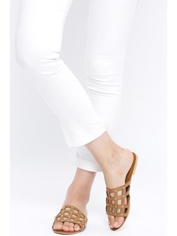 Twenty Dresses by Nykaa Fashion - Brown Caged In Studs Flats