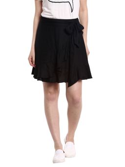 Twenty Dresses by Nykaa Fashion - Twirl In Ruffles Skirt - Black