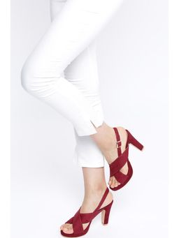 Twenty Dresses by Nykaa Fashion - Paint The Town Maroon Block Heels