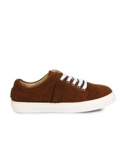 Twenty Dresses by Nykaa Fashion - Go With The Fringe Sneakers - Brown