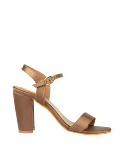 Twenty Dresses by Nykaa Fashion - Time To Shine Satin Block Heels - Gold (37)