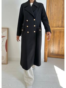 GAIIA - Black Fall Winter Autumn Luxury Wool Coat