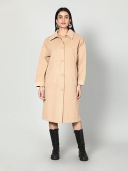 GAIIA - Brown Women Textured Colour Coat