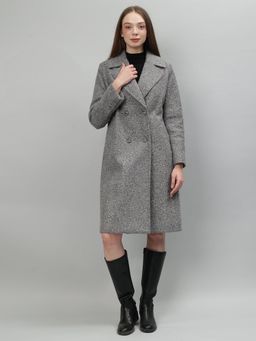 GAIIA - Grey Twill Winter Coat with Belt